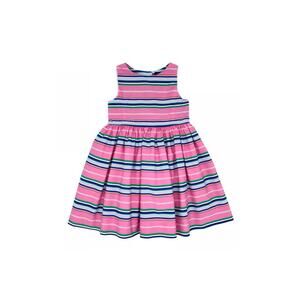 Polo Ralph Lauren Girl's Cotton Pink Striped Dress Size 10Y Lined Button Closure